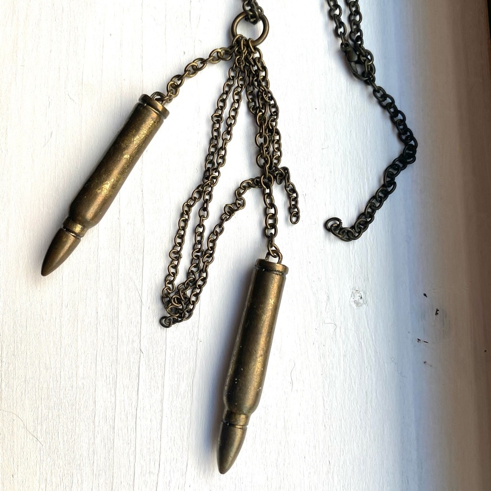 Long Bullet shell casings necklace